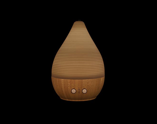Bre-Wooden قاعدة صغيرة الفن الكهربائية الناشر بالموجات فوق الصوتية مع الضوء